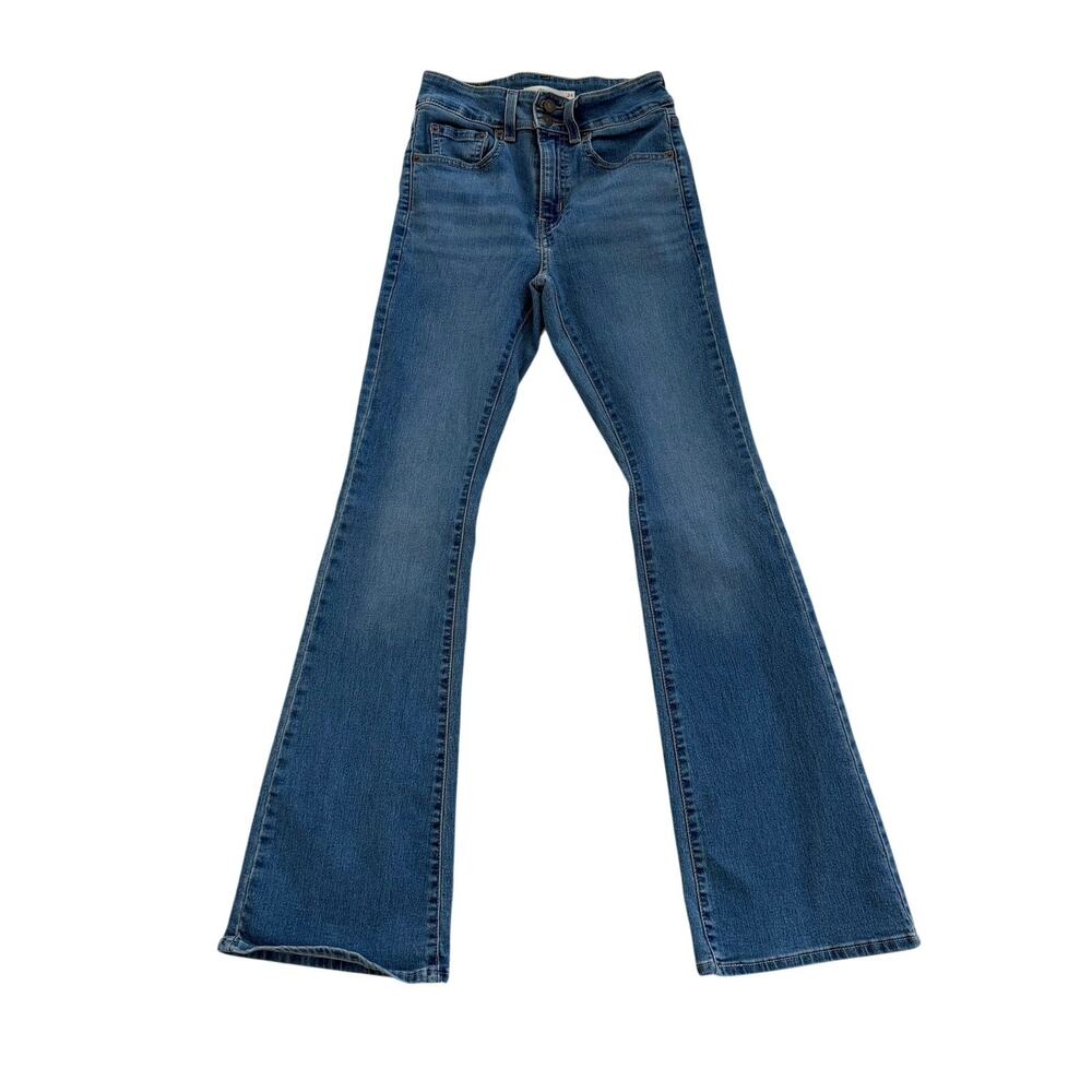 Levi’s 726 High Rise Flare Jeans Women’s 24 Blue stretch denim.
